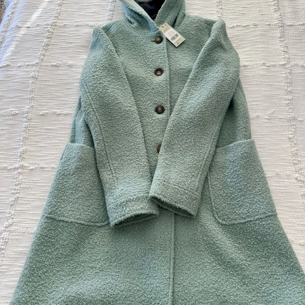 NWT Boden Women's Light Blue Coat with Hood - Picture 1 of 7